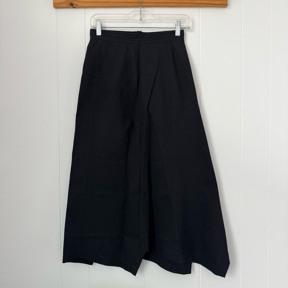 Comme des Garcons 80s Black Asymmetrical Flare Skirt